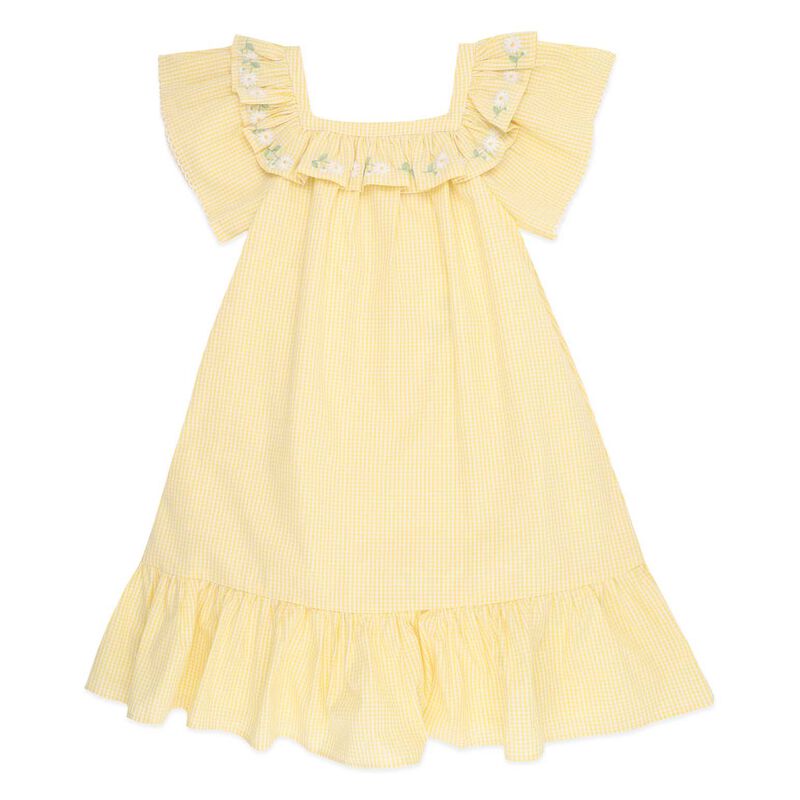 B&eacute;b&eacute; Libby Check Dress w Embroidered Yoke 3-7Y image number 0